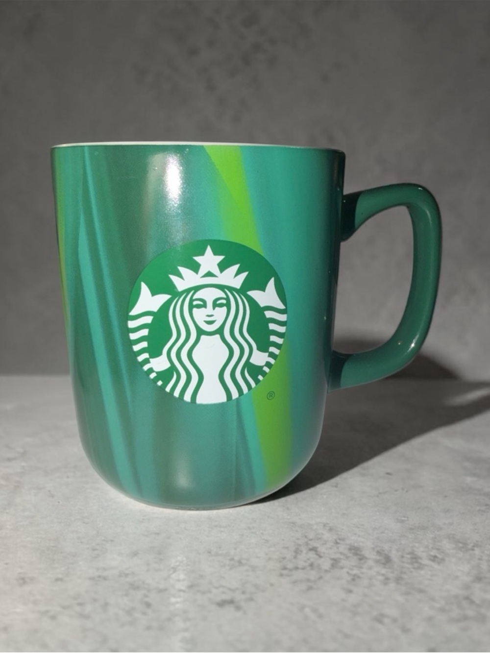 Starbucks 2022 Emerald Green Swirl Ceramic Mug - Picture 1 of 5